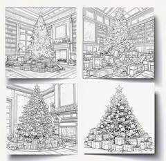 Christmas Tree & Gifts Coloring Book for Adults 14+ Book has 20 Pages Brand New