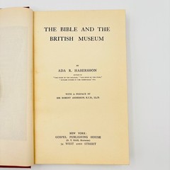 The Bible and the British Museum Ada Habershon American Reprint Hardcover