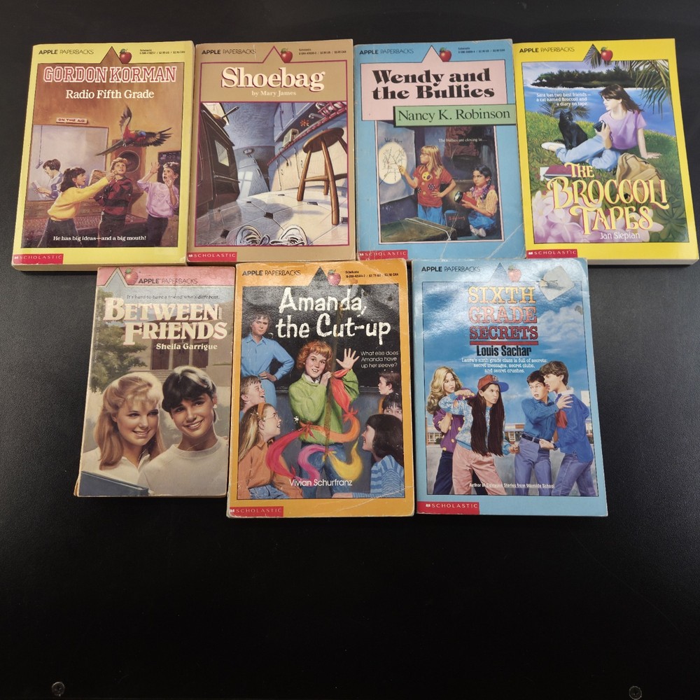 Lot of 7 Vintage Scholastic Apple Paperbacks MIX Mostly 1980’s Pre-Teen, Teens