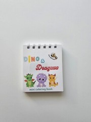 Dino and Dragons Mini Coloring Book for kids and Adults. Mini Coloring Books