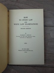 How To Study Law Write Law Examinations Kinyon 1951 Second Ed West Publishing