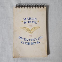 Vintage Bicentennial Cookbook Marlin School 1776-1976 Wire Spiral Bound 82 Pages