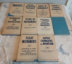 WWII National Aeronautics Council 1940s lot 10 books Diesel Aviation Engine Book