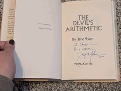 Vintage SIGNED The Devil’s Arthmetric by Jane Yolen Hardback Book Excellent Cond
