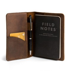 Leather Field Notes Cover, Leather Notebook Cover 3.5 x 5.5 in. with Card and…