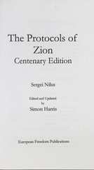 Protocols of Zion Sergei Nilus 2019 Centenary Edition European Freedom