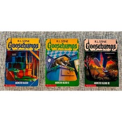 R.L. Stine Goosebumps Monster Blood Trilogy Book Lot #3 #18 #29 First Editions
