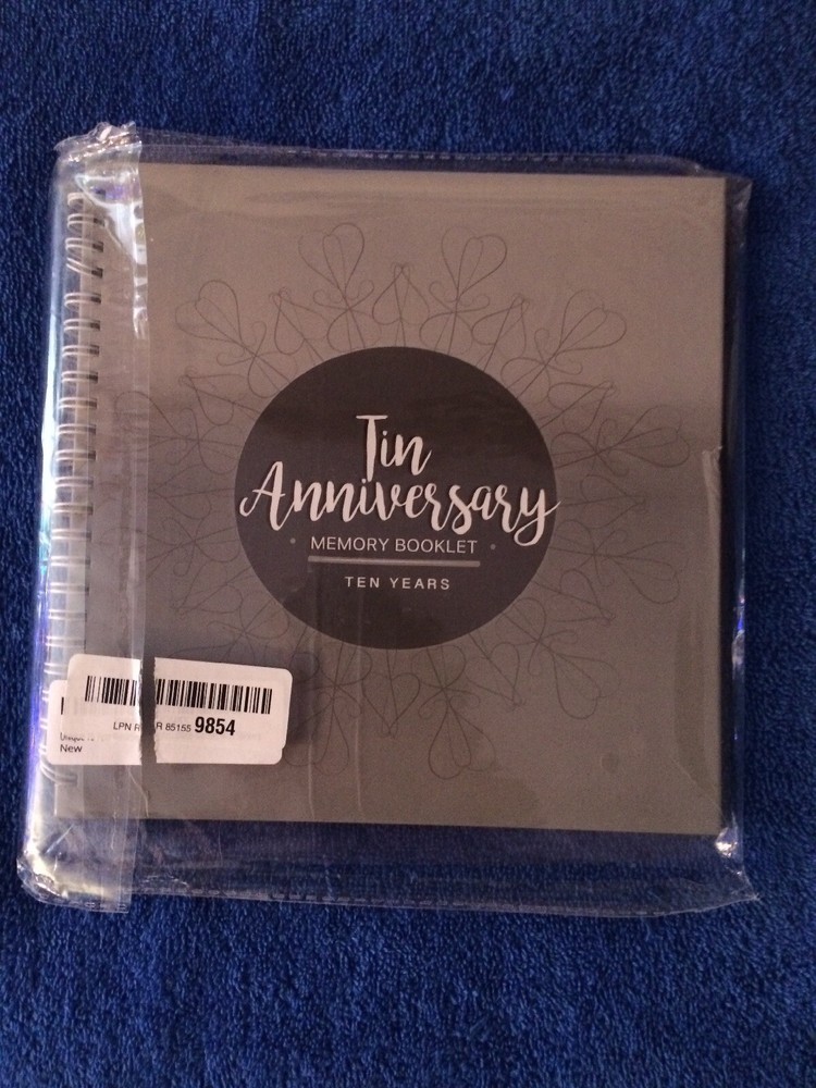 Unique 10 Year Wedding Anniversary Memory Book Tin Ed.-24 Pages Easy To Fill