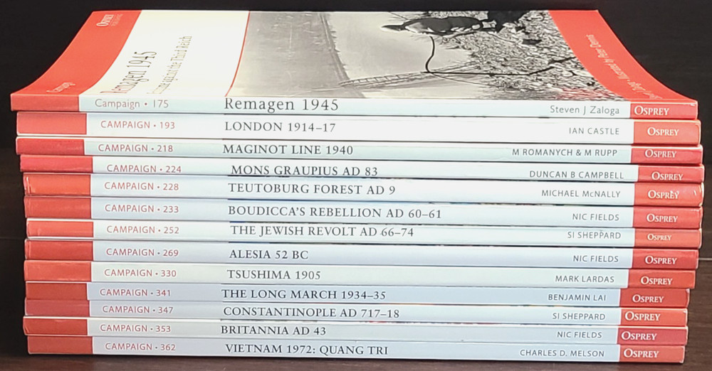 Lot of 13: Osprey Campaign Illustrated Historical Reference Books