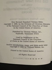The New Revised Standard Version Holy Bible Thomas Nelson Publishers 1989