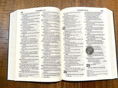 French Bible LARGE PRINT Compact, Louis Segond 1910, Marine Blue Vinyl