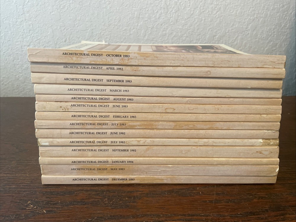 VTG Architectural Digest Lot Of 14 Magazines 1982 1983 1984 Various Mixed