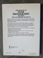 Manual of NUDE PHOTOGRAPHY by Jon Gray & Michael Busselle 1984 Softcover