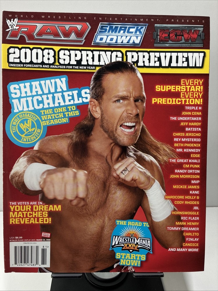 WWE Magazine Shawn Michaels Special Issue 2008 Spring Preview Raw ECW Smackdown