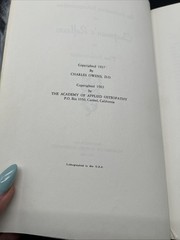 Chapman, Frank: AN ENDOCRINE INTERPRETATION OF CHAPMAN’S REFLEXES 1969 SC Book