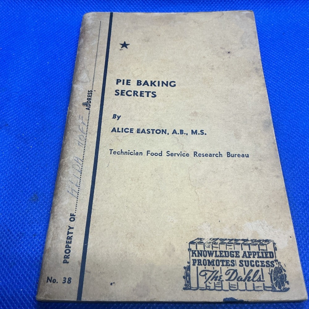 Pie Baking Secrets #38 Hospitality Pocket Book SC Dahl Alice Easton Rare & HTF