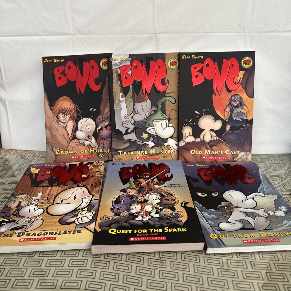 Complete Set Series Lot of 6 Bone Books – Jeff Smith – Scholastic