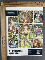 Alphonse Mucha Coloring Book Lot Of 12 Pages Clean Watercolor Pages