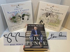 SIGNED Mike and Karen Pence books lot of 3 So Help Me God + 2x Marlon Bundo
