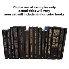 Lot of 10 Hardcover BLACK Books for Staging Prop Decor Real Books