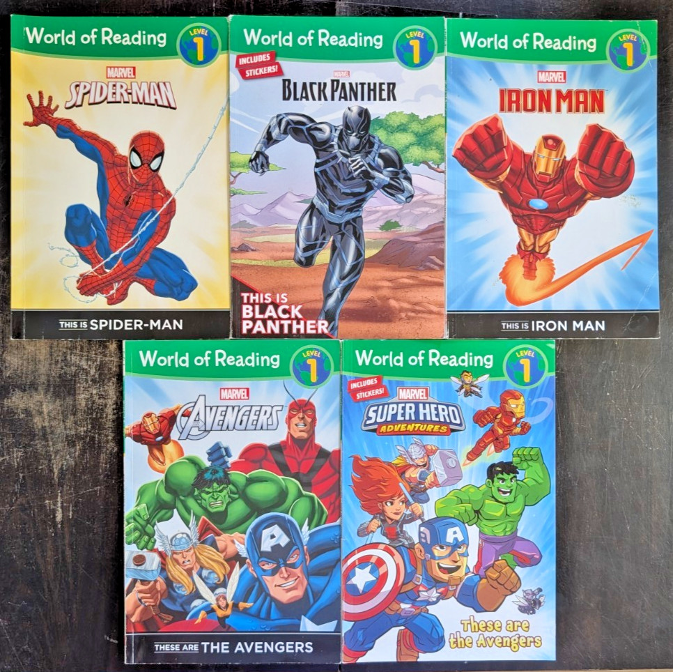 5 Reader Lot Disney World of Reading Books Readers Level 1 Free Shipping