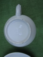 1919 Bristot Caffe Espresso Heavy White Porcelain Cappuccino Cup 8 oz and Saucer