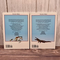 2 German Childrens Books HC Animals Horses Pony Jungle Tiger Fisher Reader Lot
