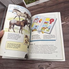 2 German Childrens Books HC Animals Horses Pony Jungle Tiger Fisher Reader Lot