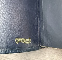 RARE 1963 Compact Harper BLUE MOROCCO Leather KJV Bible Eyre Spottiswoode 2400X
