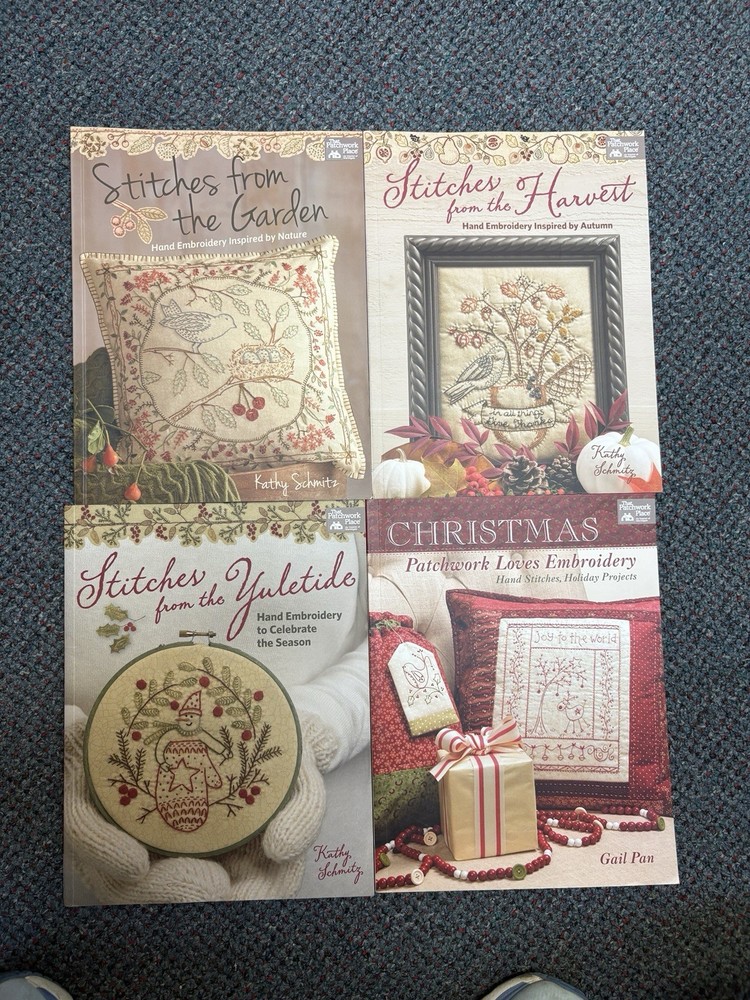 The Patchwork Place Embroidery Booklets Patterns Set of 4 Kathy Schmitz Gail Pan