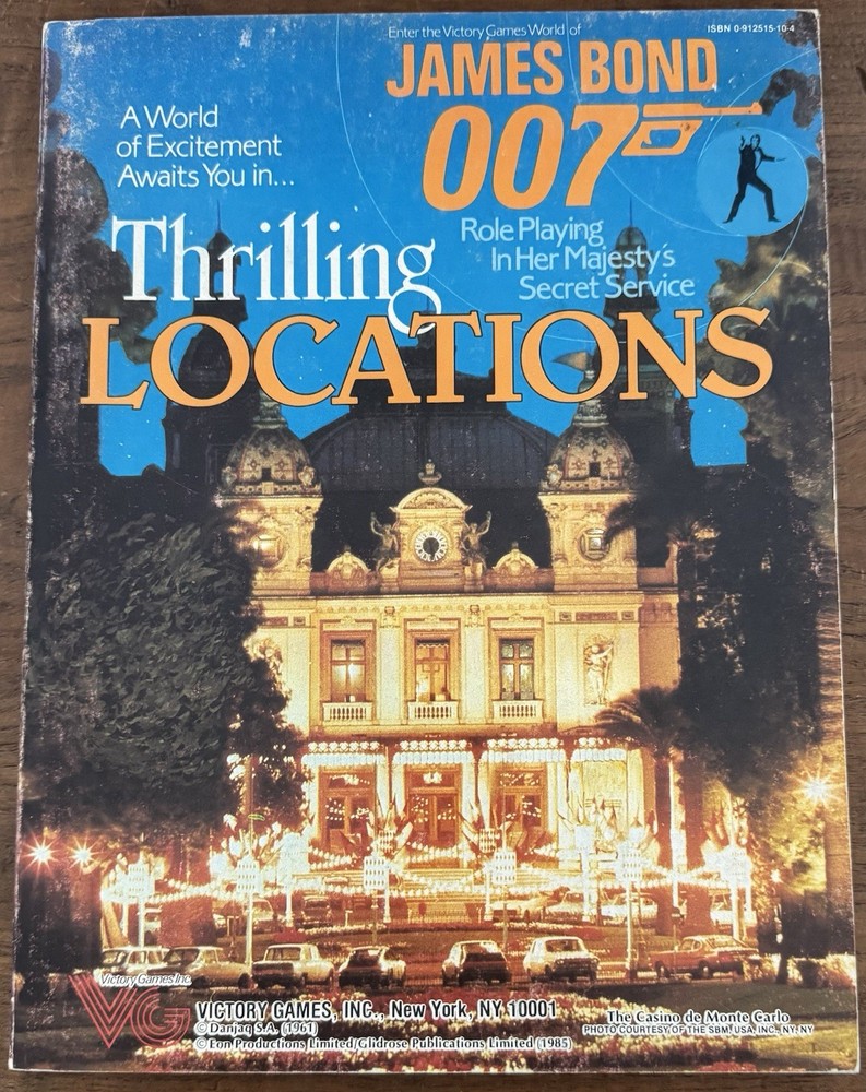 Thrilling Locations 007 James Bond Victory Games 1985 Role Playing