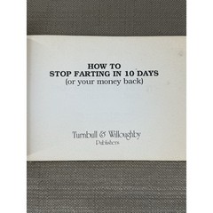 How to Stop Farting in 10 Days Vintage 1987 Humor Book Ray Strobel Paperback