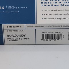NIV Thinline Reference Bible (2002, Premium Bonded Leather) Burgundy W/Box