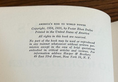 America’s Rise to World Power 1898-1954 by Foster Rhea Dulles HC/DJ 1955