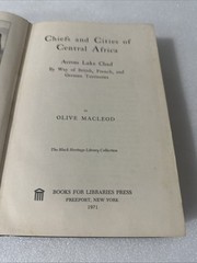 Chiefs and Cities of Central Africa, Across Lake Chad by way of British, HC 1971