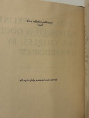 GEORGE BERNARD SHAW PLAYS: GENEVA, CYMBELINE, GOOD KING CHARLES / UK 1946 HCDJ