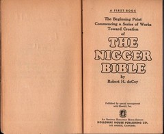 THE NIGGER BIBLE by Robert H. deCoy (1967, Paperback) Vintage Holloway House
