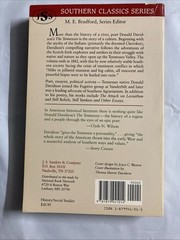 THE TENNESSEE: THE OLD RIVER: FRONTIER TO SECESSION By Donald Davidson