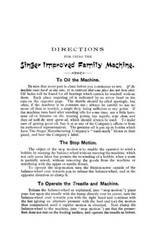 Singer Sewing Machine Improved Family Instruction Manual 1891 (19 Page)