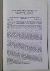 1974 SELECTED SPEECHES DOUGLAS MACARTHUR – Soft Cover Booklet 104 Pages