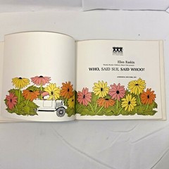 Who, Said Sue, Said Whoo? Ellen Raskin HC Children’s Book 1973 Weekly Reader Vtg