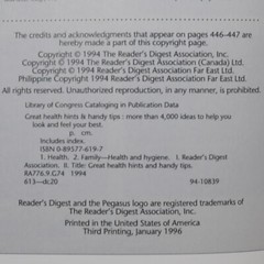 Great Health Hints and Handy Tips More Than 4,000 Ideas Reader’s Digest 1996