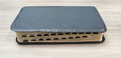RARE 1963 Compact Harper BLUE MOROCCO Leather KJV Bible Eyre Spottiswoode 2400X