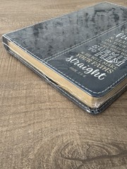 Navy Floral Faux Leather Journal: Proverbs 3:5 w/Ribbon, Lined Pages, Gold Edges