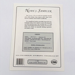Noah’s Sampler Alma Lynne’s Private Collection Cross Stitch ALX-103 1992 Vintage