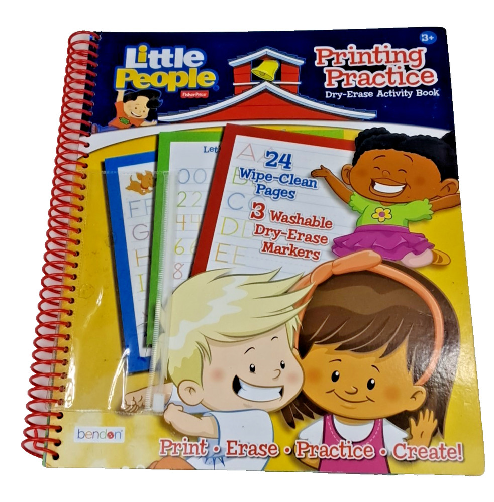 Fisher Price Little People Printing Practice Dry-Erase Activity Book Write &Wipe