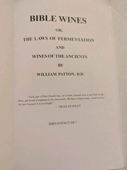 BIBLE WINES ~ WILLIAM PATTON ~ CHURCH OF CHRIST ~ PB (bb1)