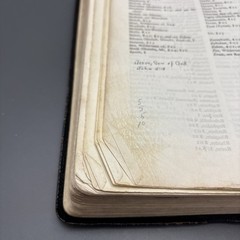 Vintage Holy Bible Black Hand-Grained Morocco Leather Lined Cambridge England