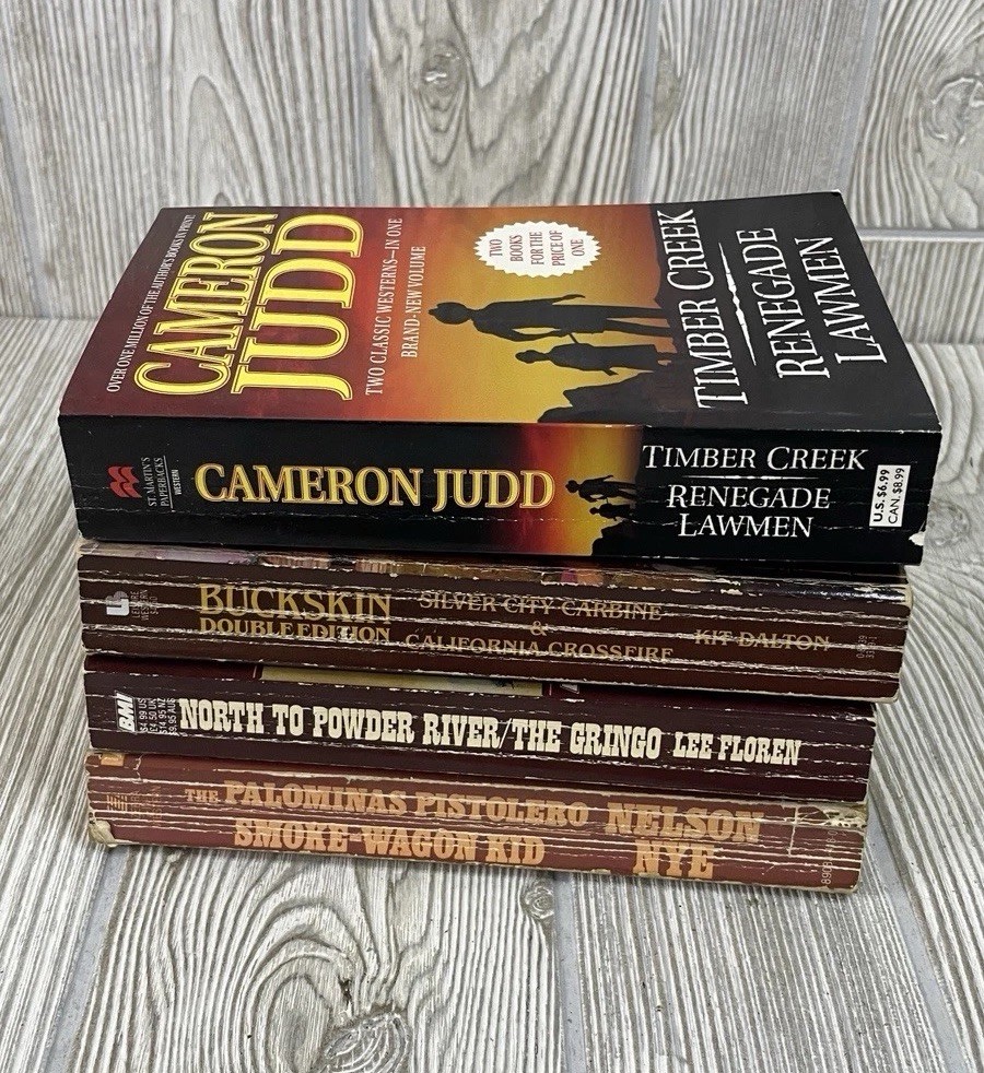 Western Action Adventure Lot of 8 Paperback 2 Books Each Nye Judd Floren Dalton