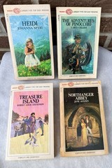 Magnum Easy Eye Books Pinocchio Heidi Treasure Island Northanger Abbey Vintage 4